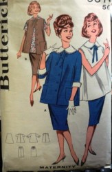 9610 50s MATERNITY TOP, SKIRT,JACKET SLVS OR NOT PATTERN 16 36